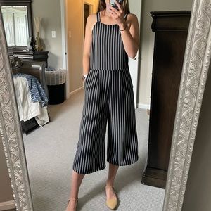 Black and White Pinstripe Jumpsuit